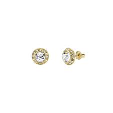 Ted Baker Soletia Gold Plated Sparkle Crystal Round Stud Earrings