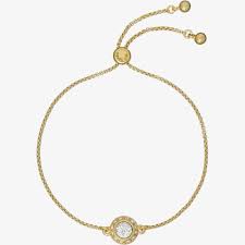 Ted Baker Soleta Gold Plated Round CZ Adjustable Bracelet