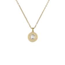 Ted Baker Gold Cherie Pink Enamel Crystal Pendant