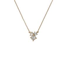 Ted Baker Gold Plated Joyelle Cluster CZ & Pearl Necklet