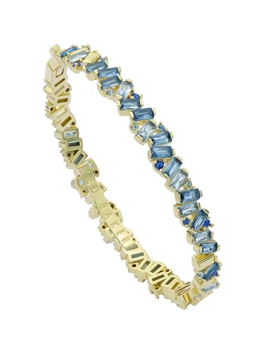 Ted Baker Clarina Gold Plated Blue CZ Baguette Scatter Bangle