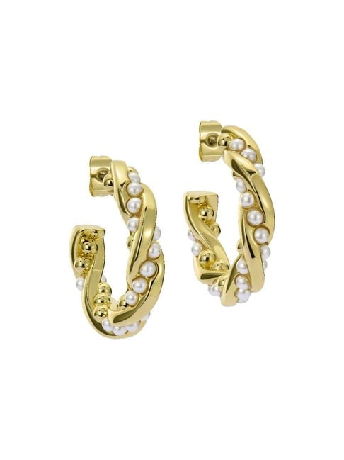 Ted Baker Tiyaa Gold Plated Pearl Twist Hoops