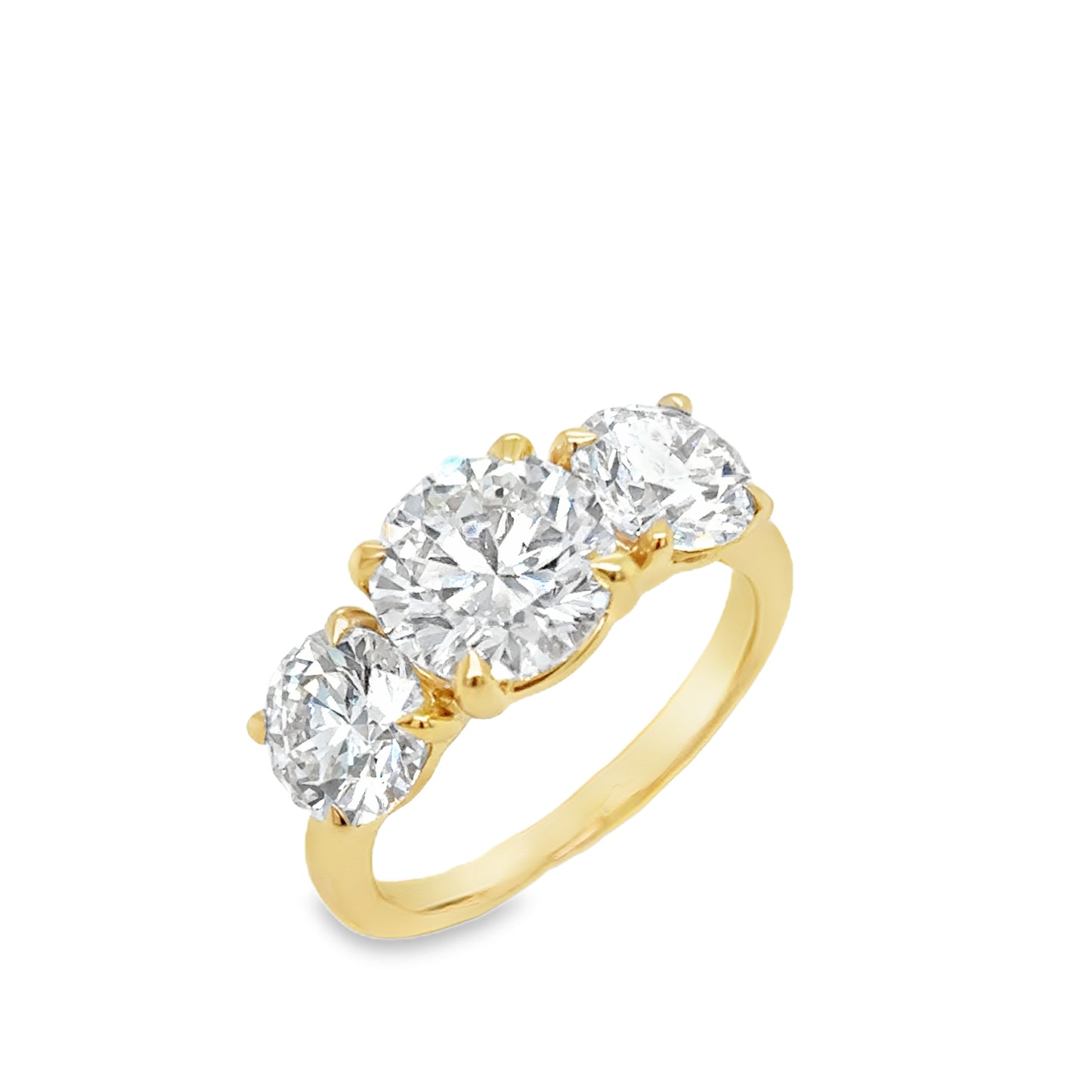 18ct Oval 3 Stone Cultured Diamond Ring 4.00ct