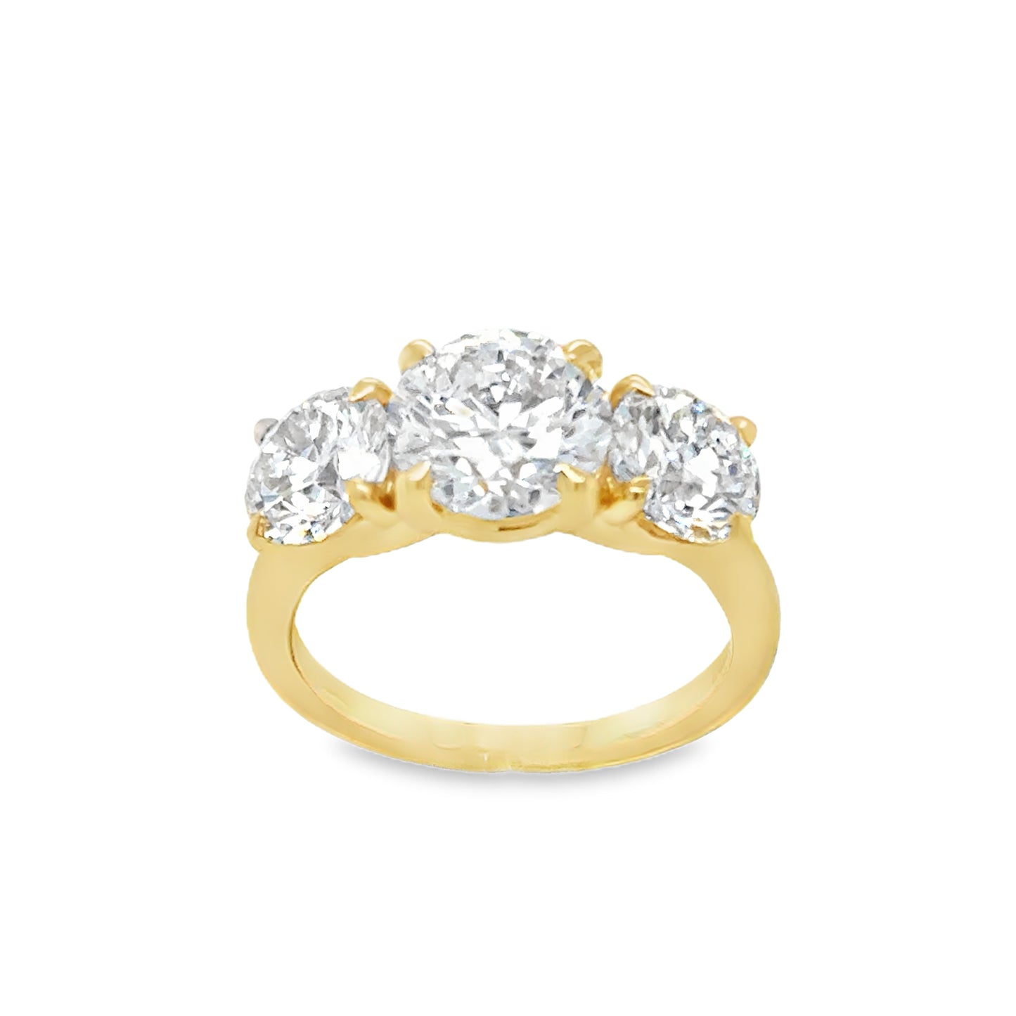 18ct Oval 3 Stone Cultured Diamond Ring 4.00ct
