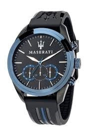 Gents Stainless Steel Maserati Traguardo 45mm Blue Chronograpgh Watch