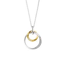 9ct 2 Colour Double CZ Circle