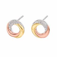 Sterling SIlver 3 Colour Knot Stud Earrings
