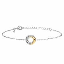 Sterling Silver & Gold Plated Open Cicle CZ Bracelet