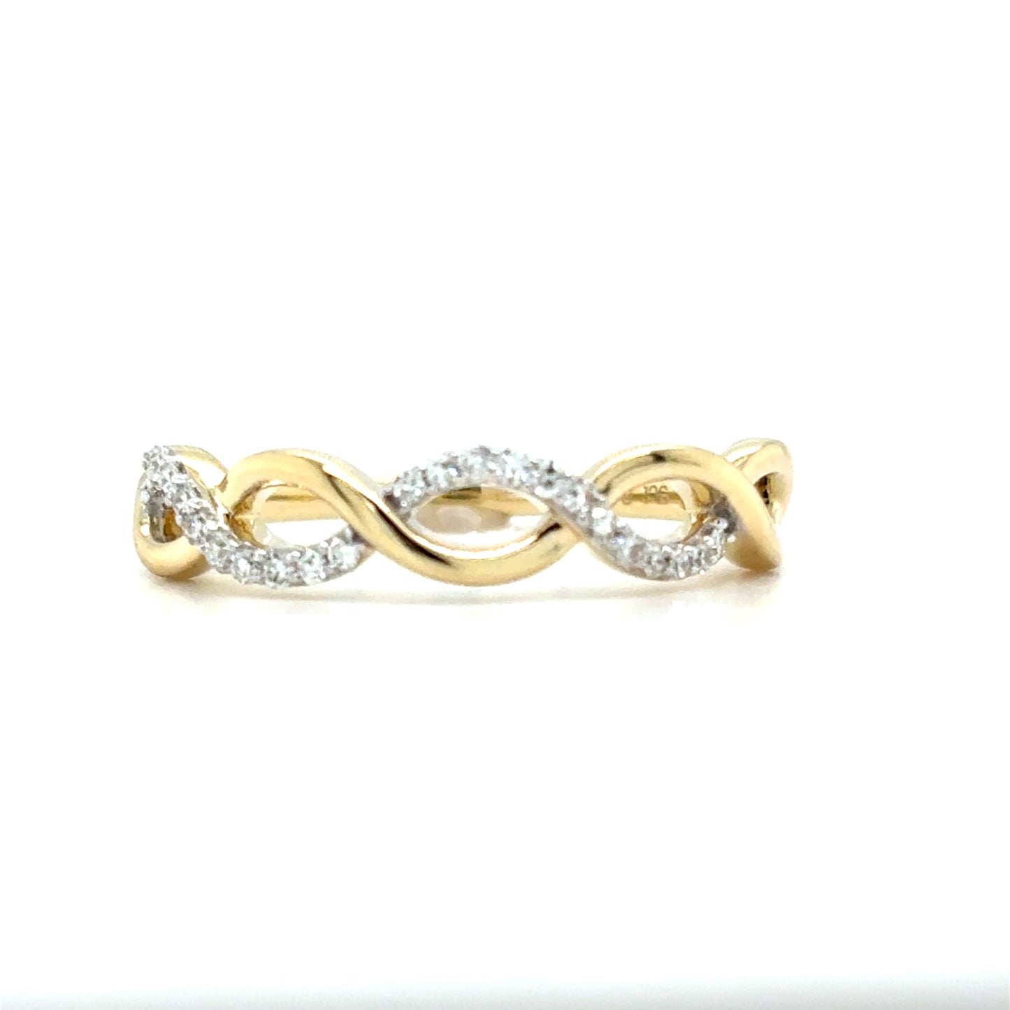 9ct Yellow Gold Two Strand Twist Diamond Ring .09ct