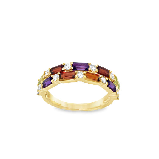 9ct Ring Bag Amy/Peri/Gar Rd Dia Dbl Row .25ct