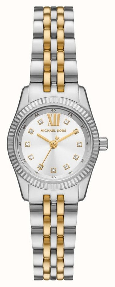 Ladies Two Tone Michael Kors Lexington 26mm With Stone Set Dot Dial