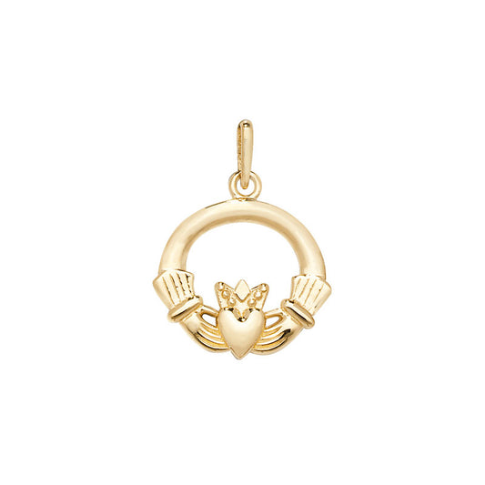 9ct Plain Open Claddagh Pendant