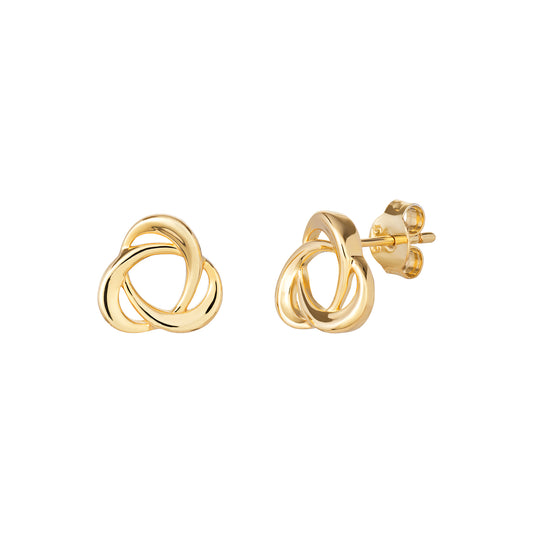 Sterling Silver Gold Plated Knot Stud Earrings
