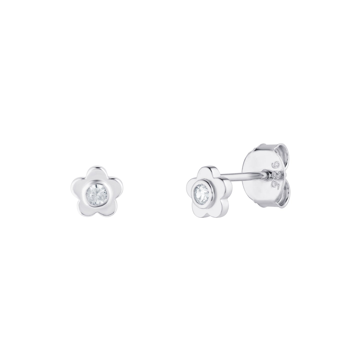 Sterling Silver Flower Stud Earrings