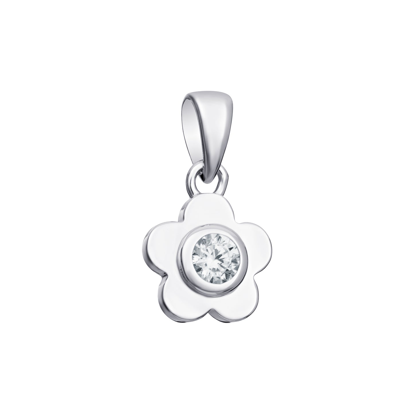 Sterling Silver CZ Flower Pendant