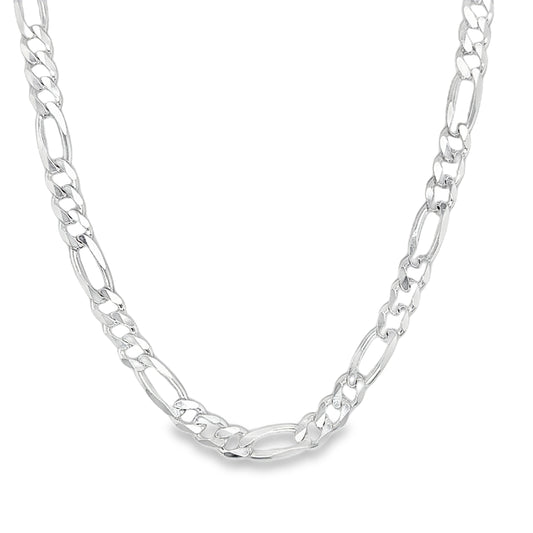 Sterling Silver 20" Heavy Figaro Necklet