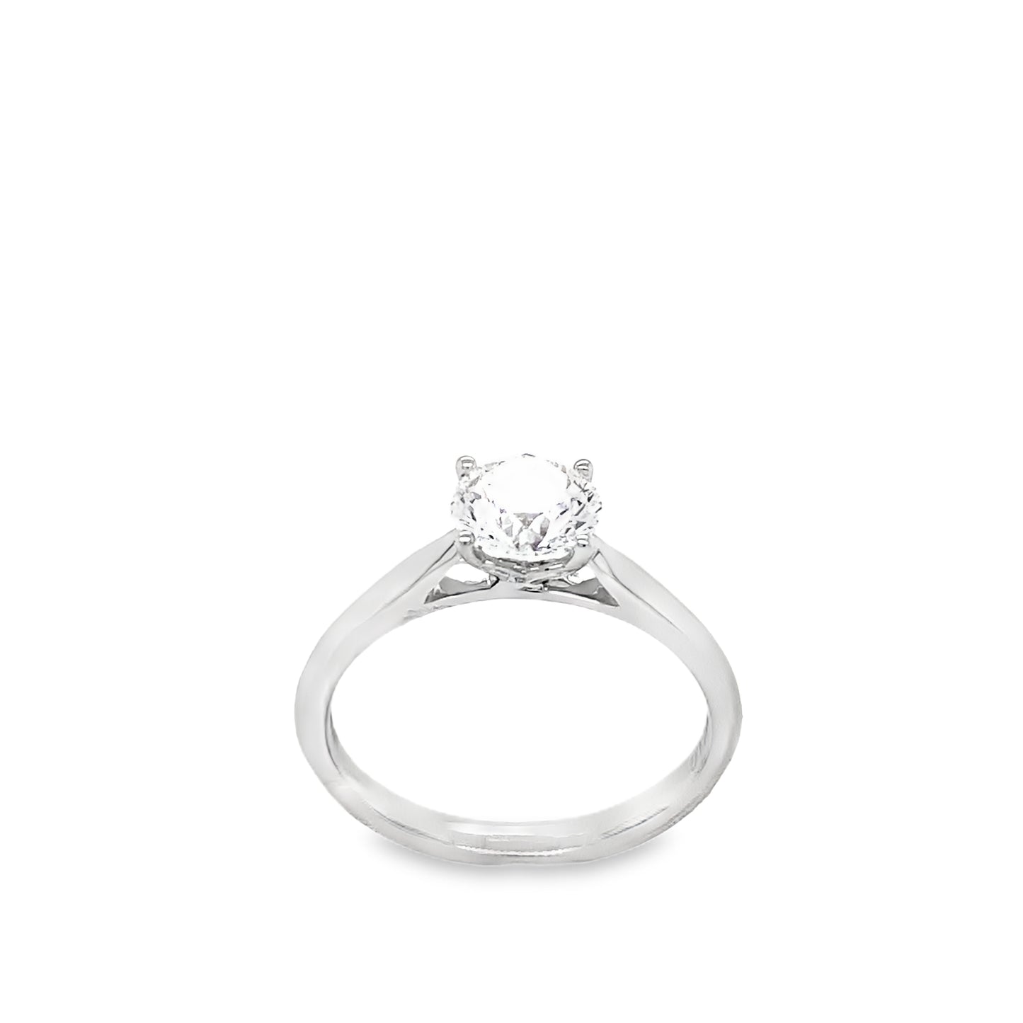 Platinum Round Brilliant Cultured Diamond Ring 1.00 Ct