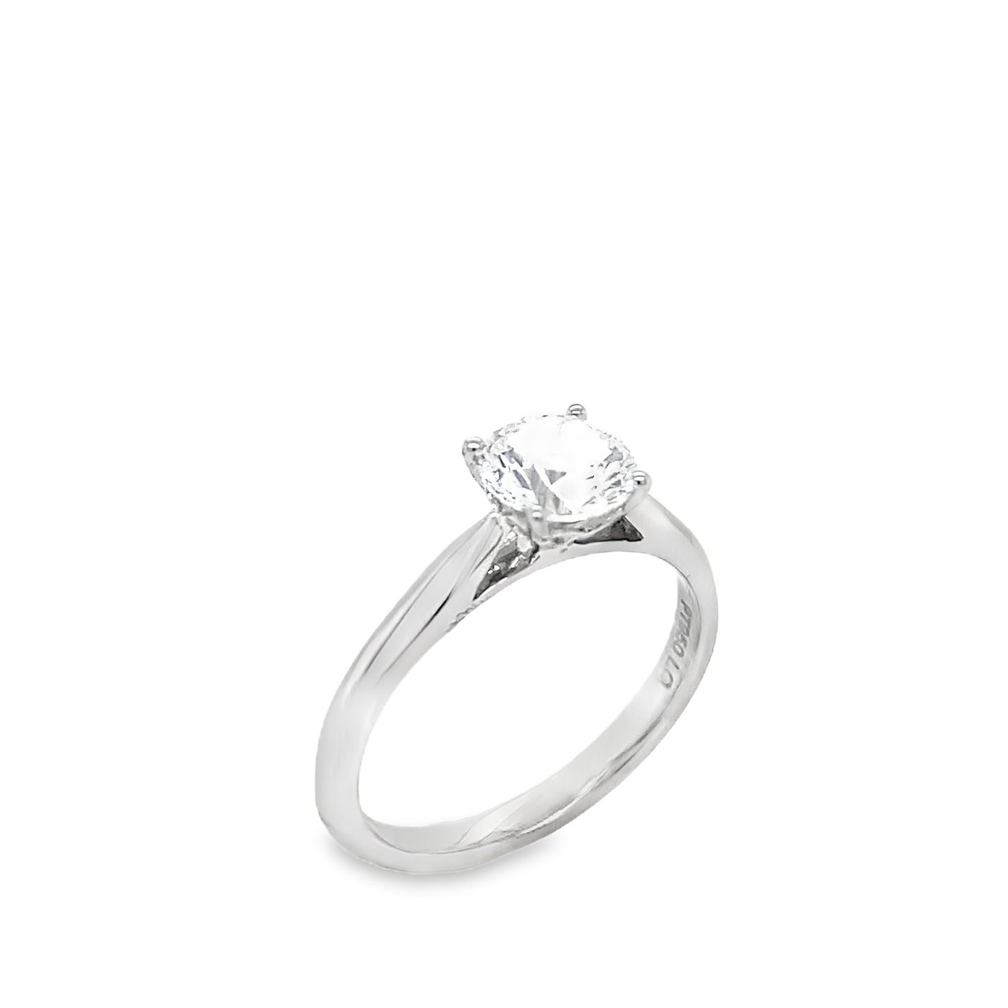 Platinum Round Brilliant Cultured Diamond Ring 1.00 Ct