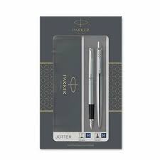 Parker Jotter Duo Stainless Steel Set With Ballpoint & Fountain Pencil