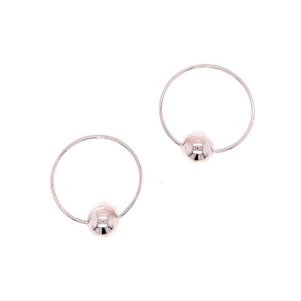 Sterling Silver Hoop Earring With Ball