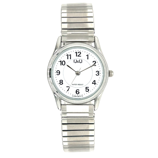 Gents Q&Q White Dial Expandable Steel Watch