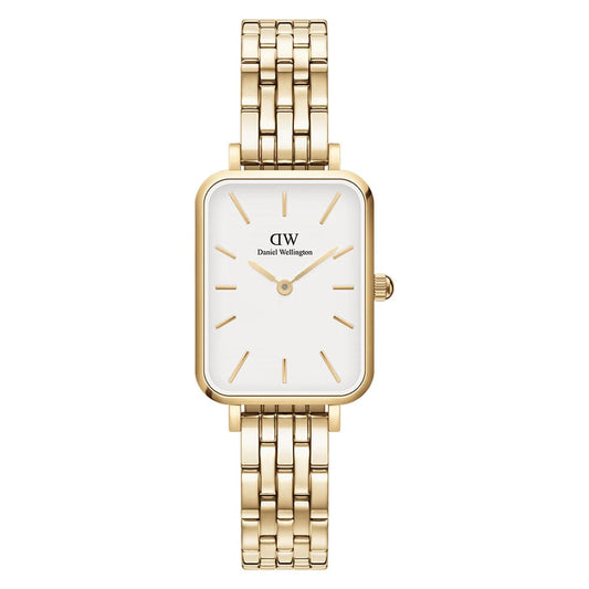 Ladies Daniel Wellington Quadro 5-Link Evergold White Dial