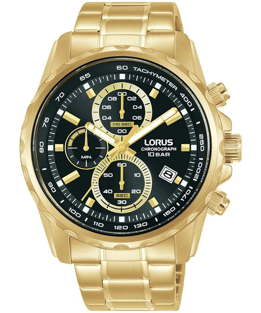 Gents Lorus Chronograph Tachymeter Black Dial