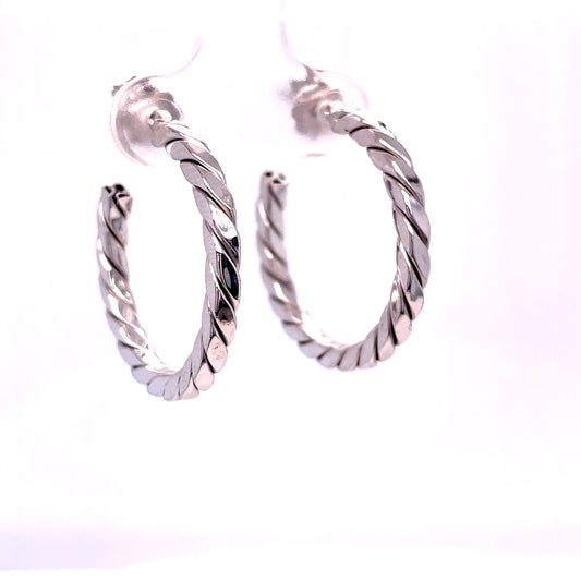 Sterling Silver Weaved Hoop Earring