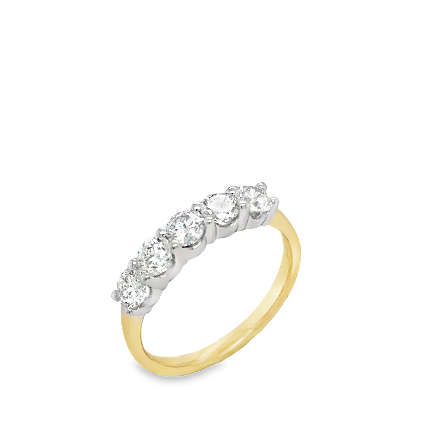 9ct 5 Stone Claw Set Round Briliant Diamond Ring 1.00ct
