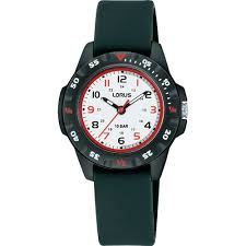 Lorus Kids PRed and Black Tachymeter Watch