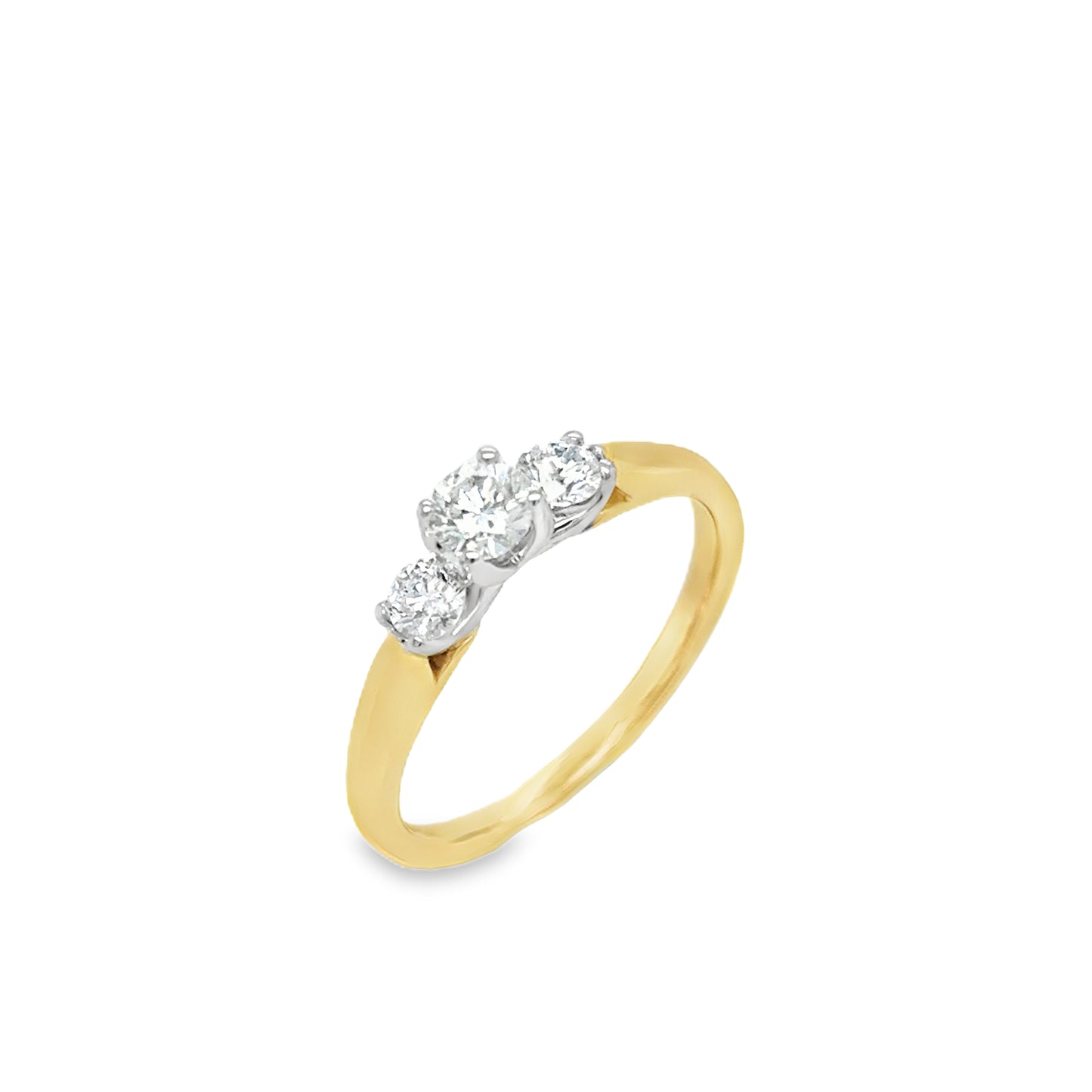 18ct Yellow Gold Three Stone Diamond Ring .50ct