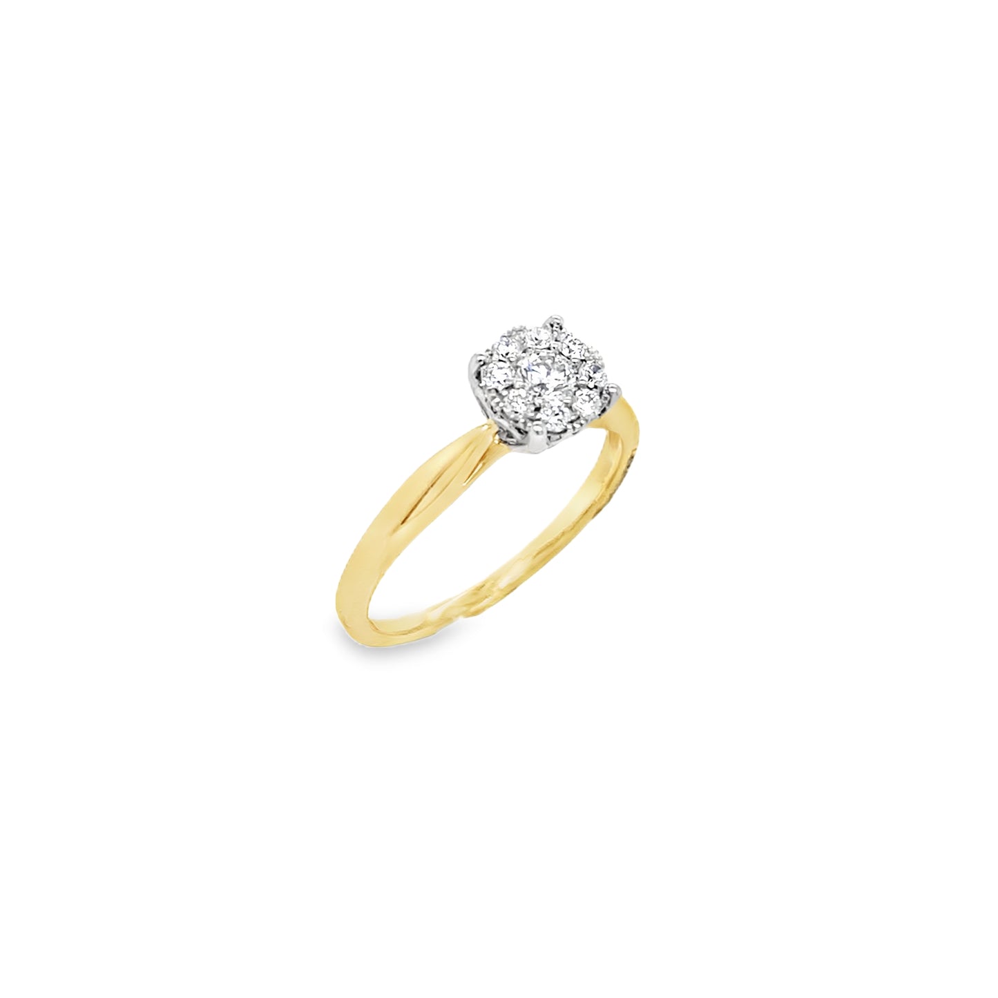 18ct Round Brilliant Cluster Diamond Ring .26ct