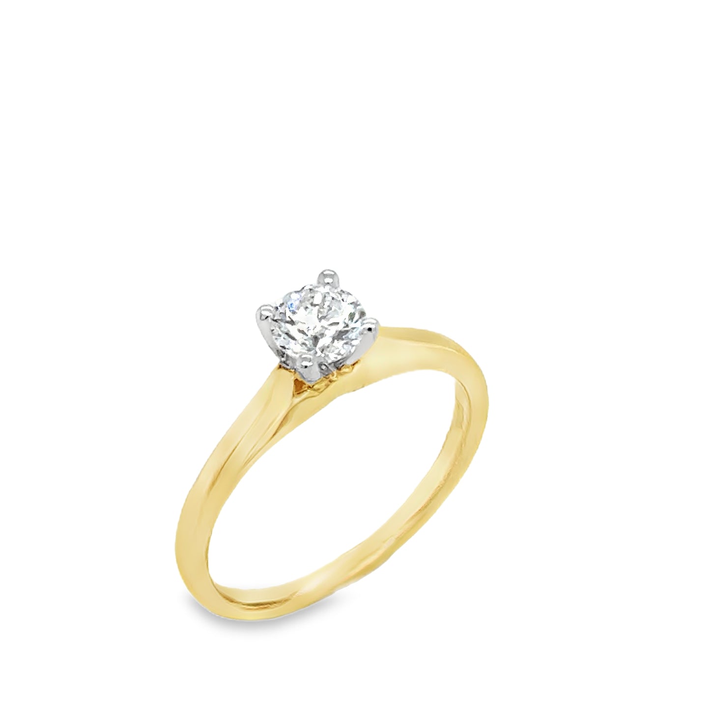 18ct Round Brilliant 4 Claw Solitaire Diamond Ring .50ct