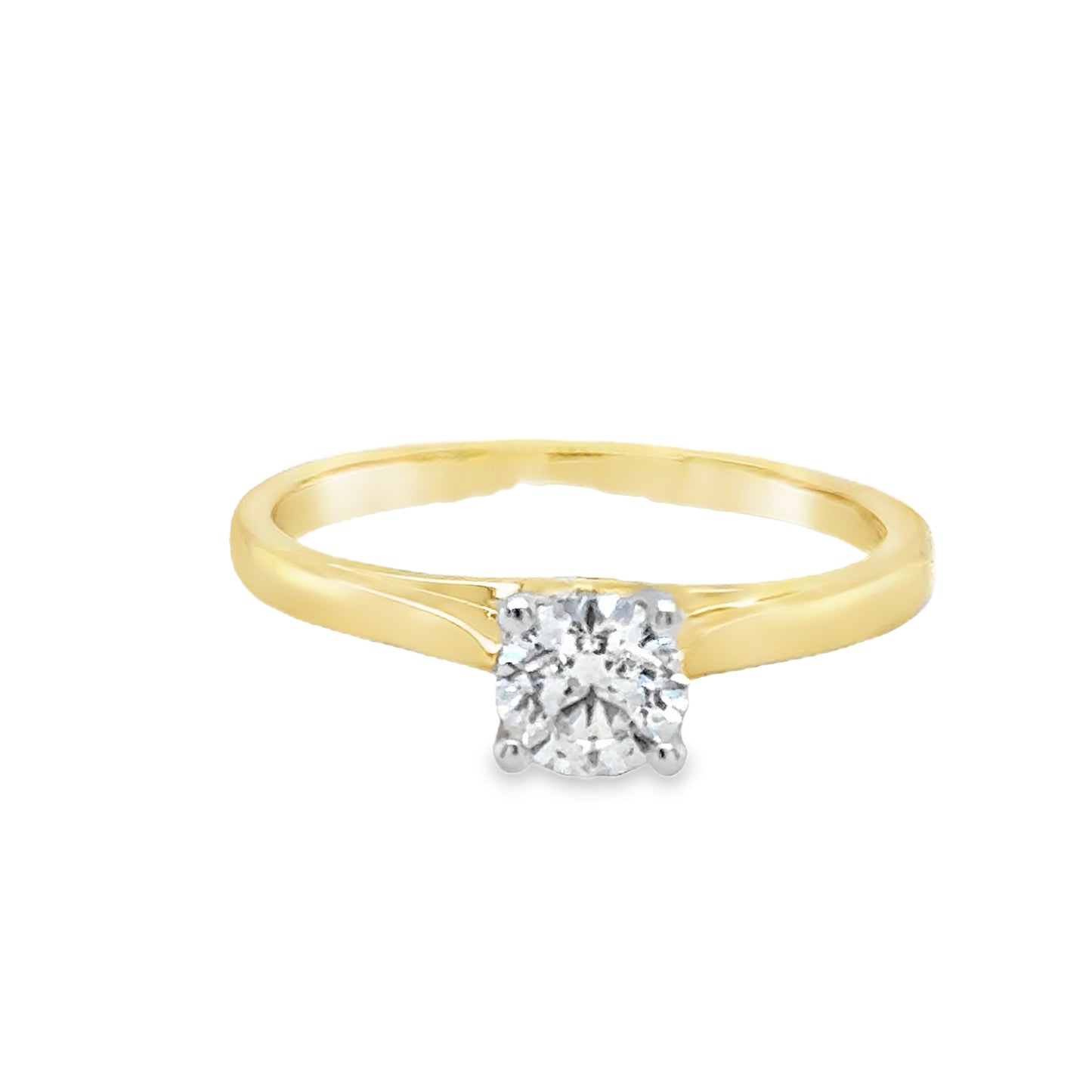 18ct Round Brilliant 4 Claw Solitaire Diamond Ring .50ct