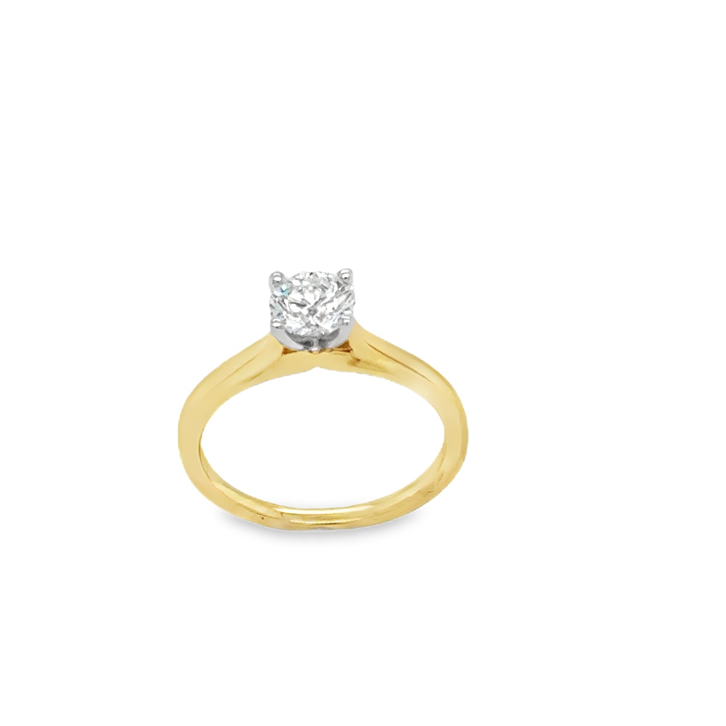 18ct Round Brilliant 4 Claw Solitaire Diamond Ring .75ct