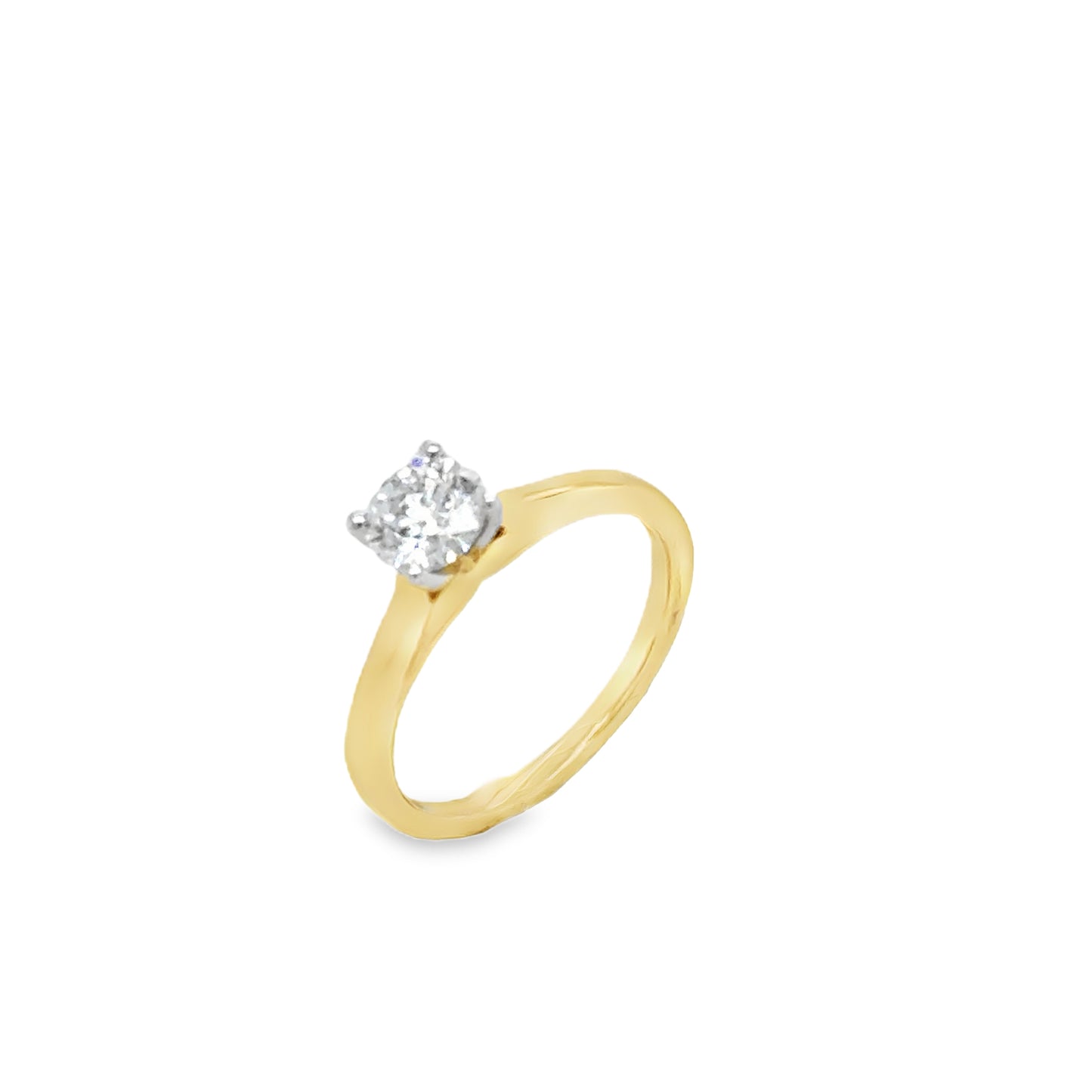 18ct Round Brilliant 4 Claw Solitaire Diamond Ring .75ct