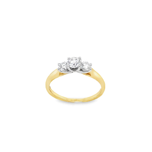 18ct Three Stone Graduated Diamond Ring 1.00ct