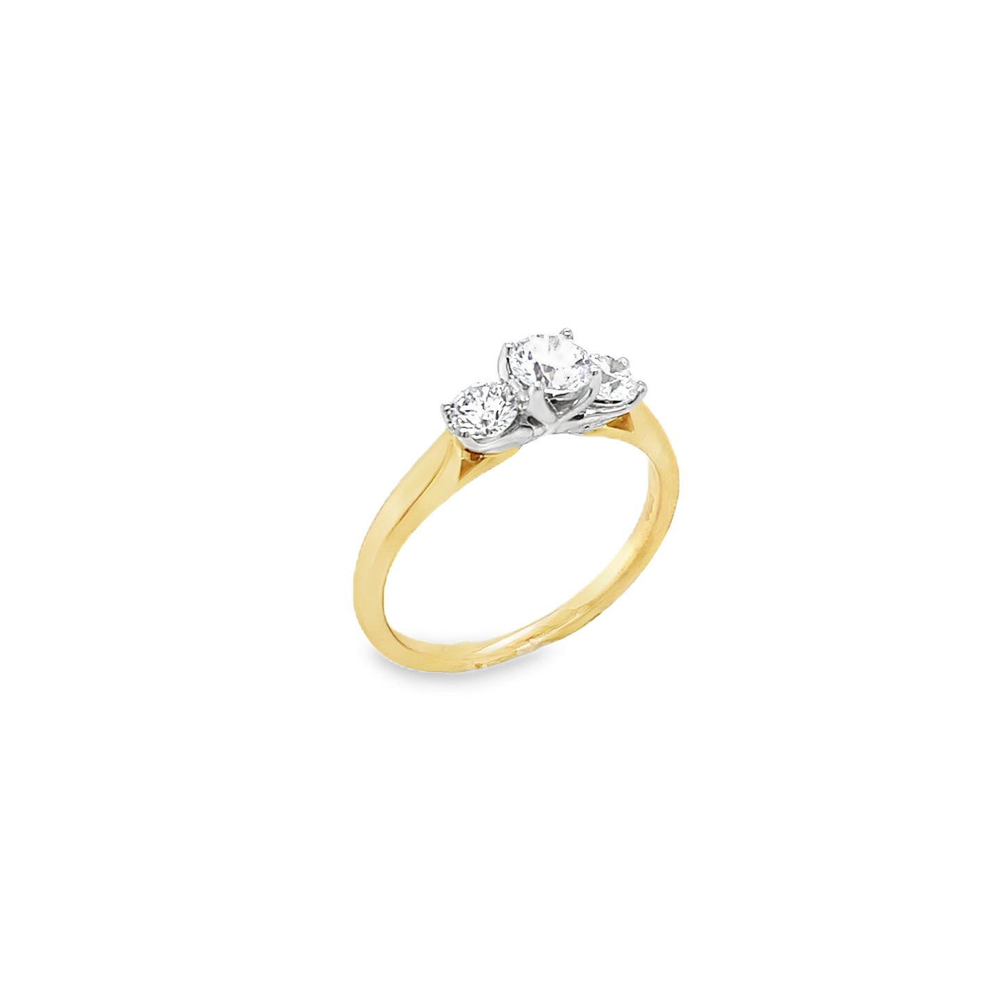 18ct Three Stone Graduated Diamond Ring .75ct