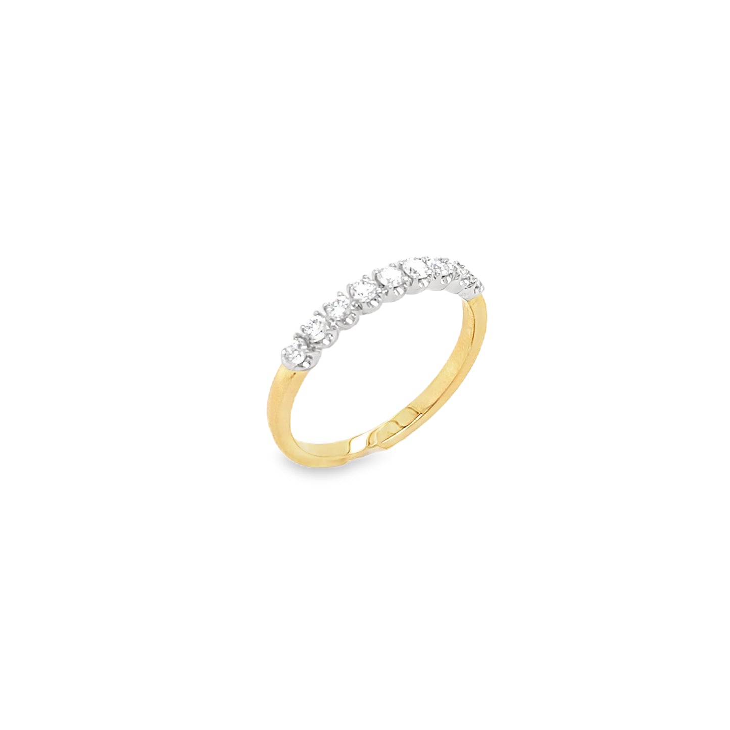 18ct 9 Stone Claw Set Eternity Diamond Ring .27ct