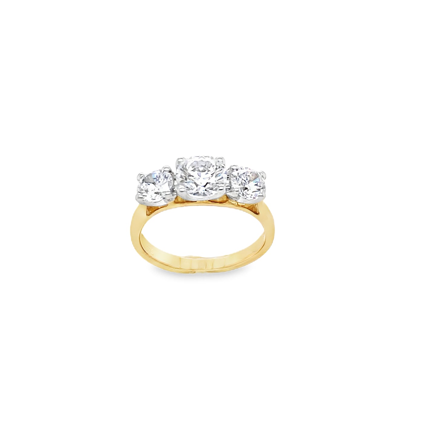 9ct Cubic Zirconia Graduated Three Stone Ring