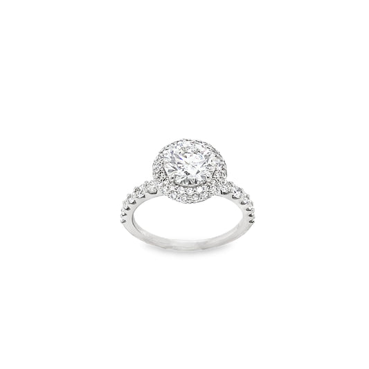 Plat Rd Brill Dbl Halo Sh Dia 1.57ct