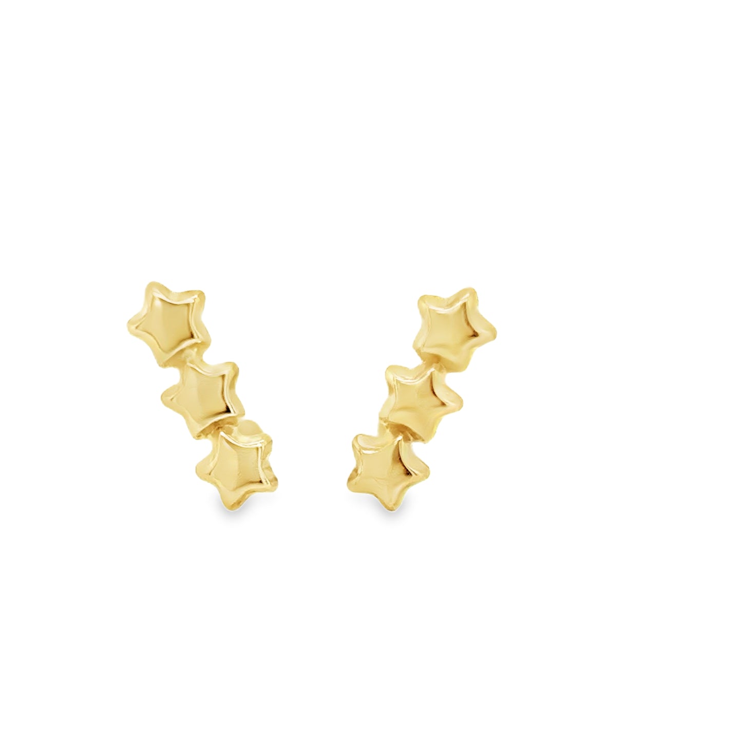 9ct Polished 3 Line Star Earrings