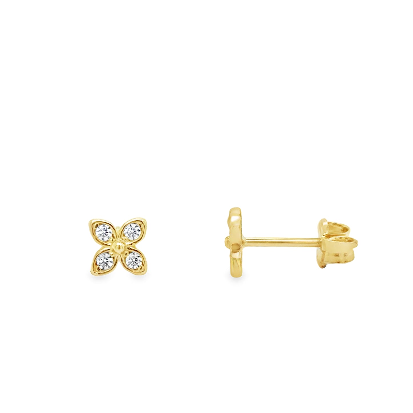 9ct CZ Flower Stud Earring