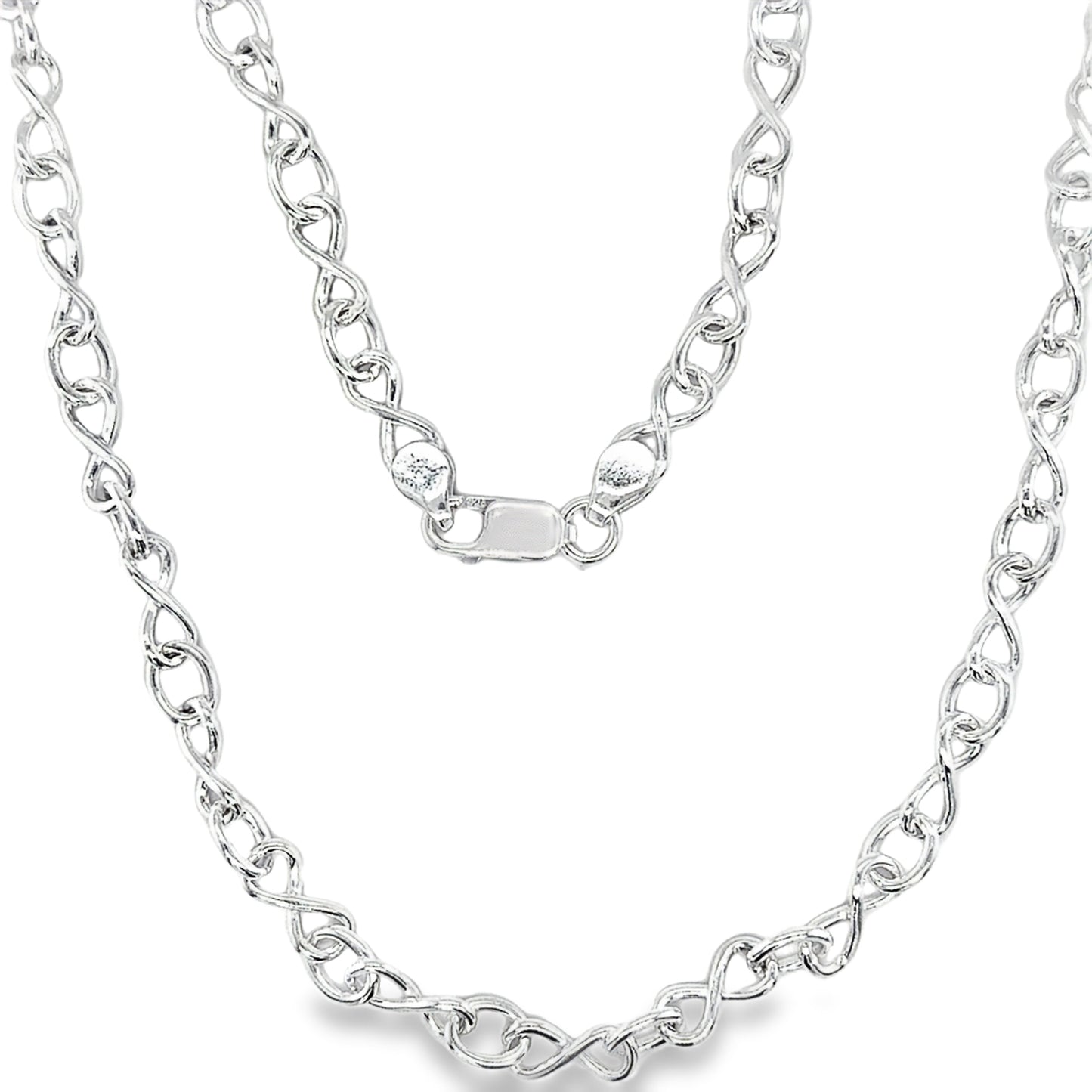 sterling Silver Infinity Link Necklet 16'