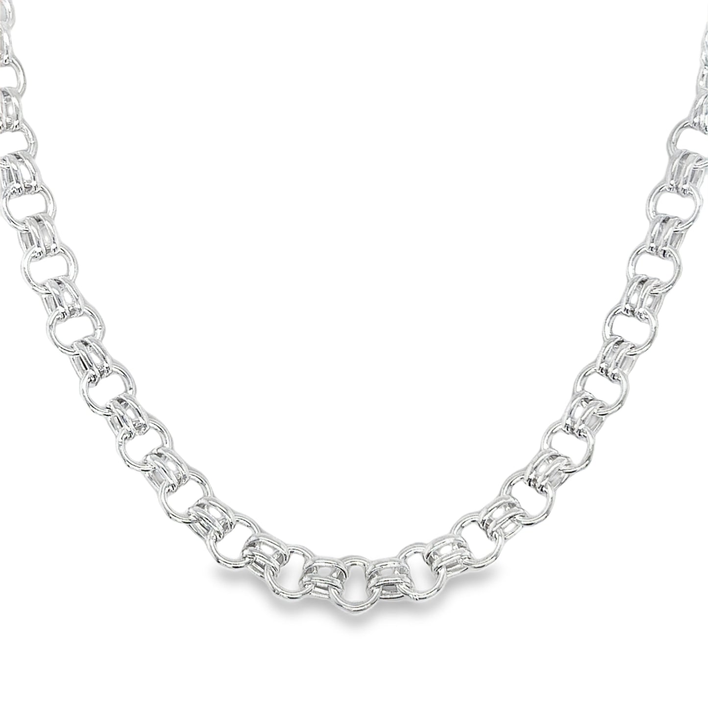 Sterling Silver Double Cable Link Necklet 18'