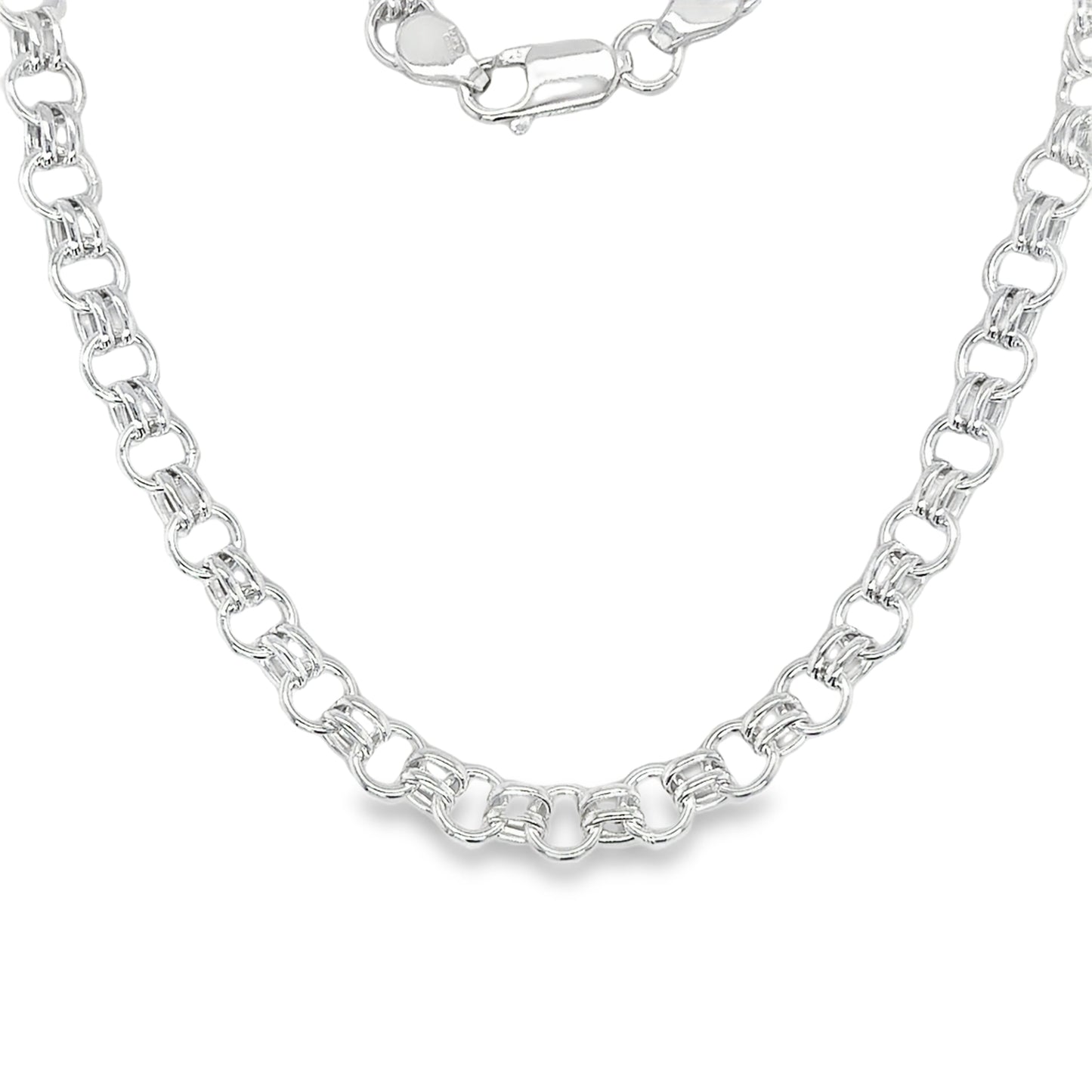 Sterling Silver Double Cable Link Necklet 18'