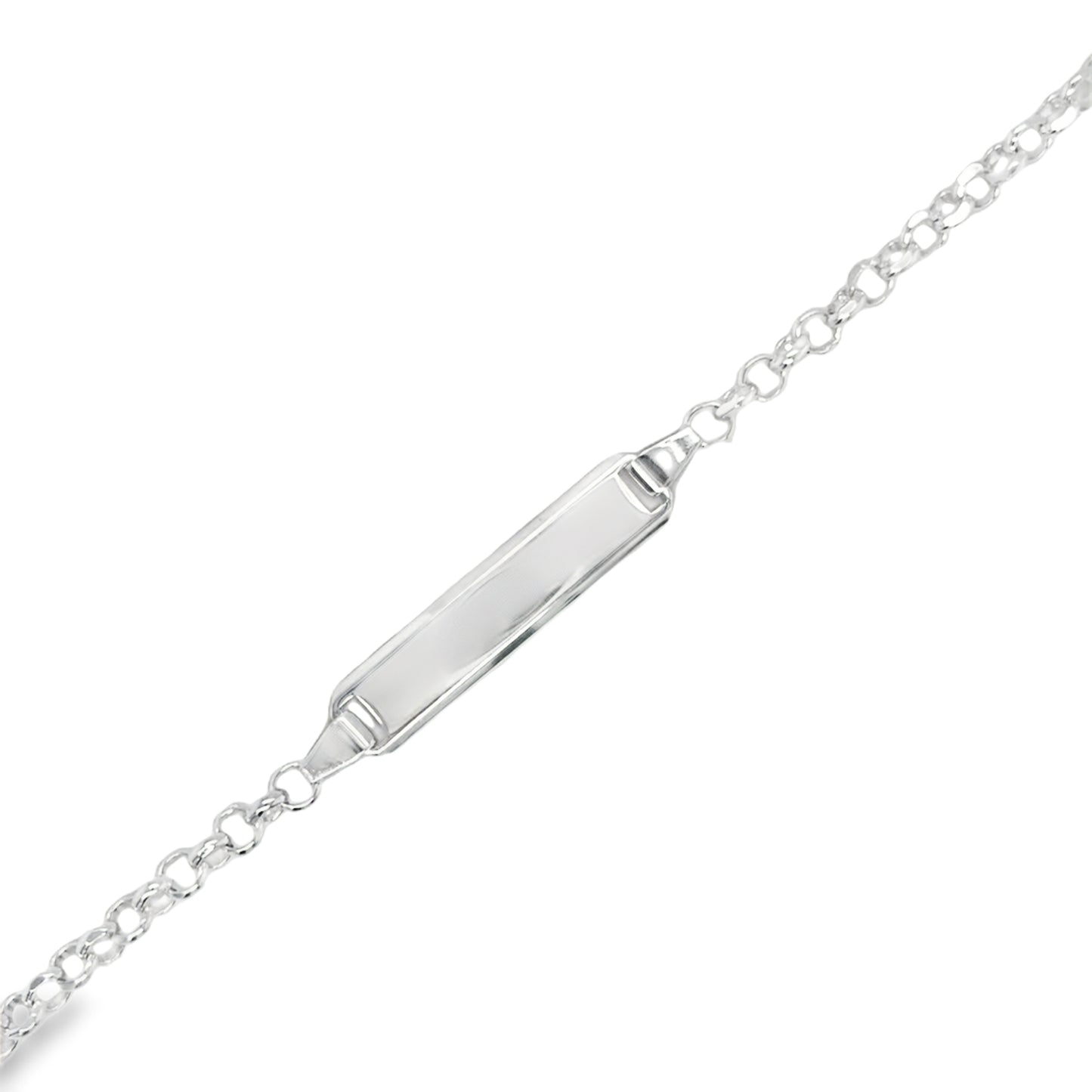 Sterling Silver Kids Diamond Cut ID Bracelet 6.5'