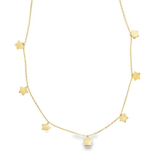 9ct Polished Stars Necklet
