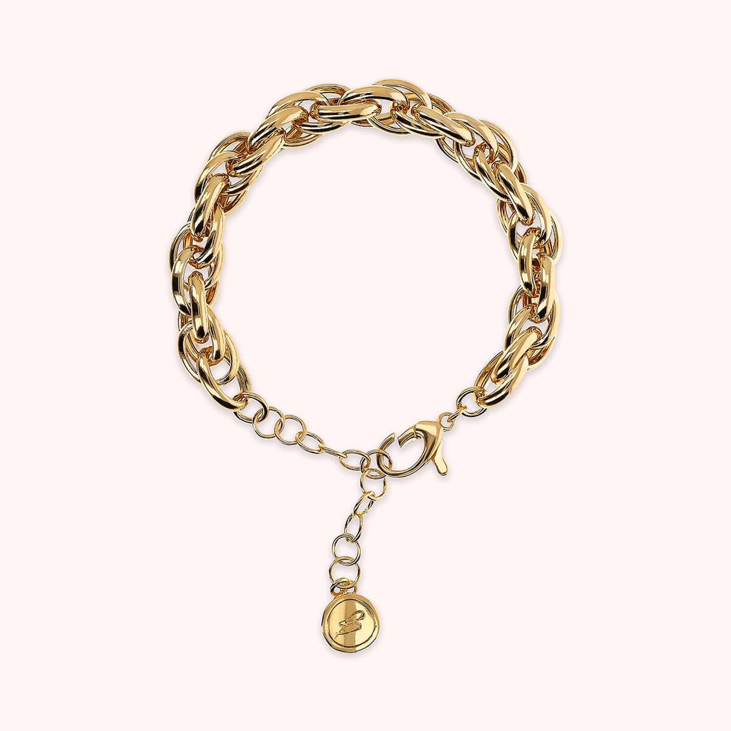 Bronzallure Gold Plated Large Oval Knot Bracelet