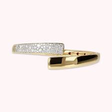 Bronzallure Gold Plated Polished & Pave Wrap Bangle